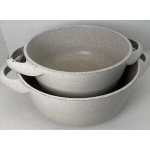 2 Masterclass Cookware Premium Collection Casserole Stock Pots Grey White
